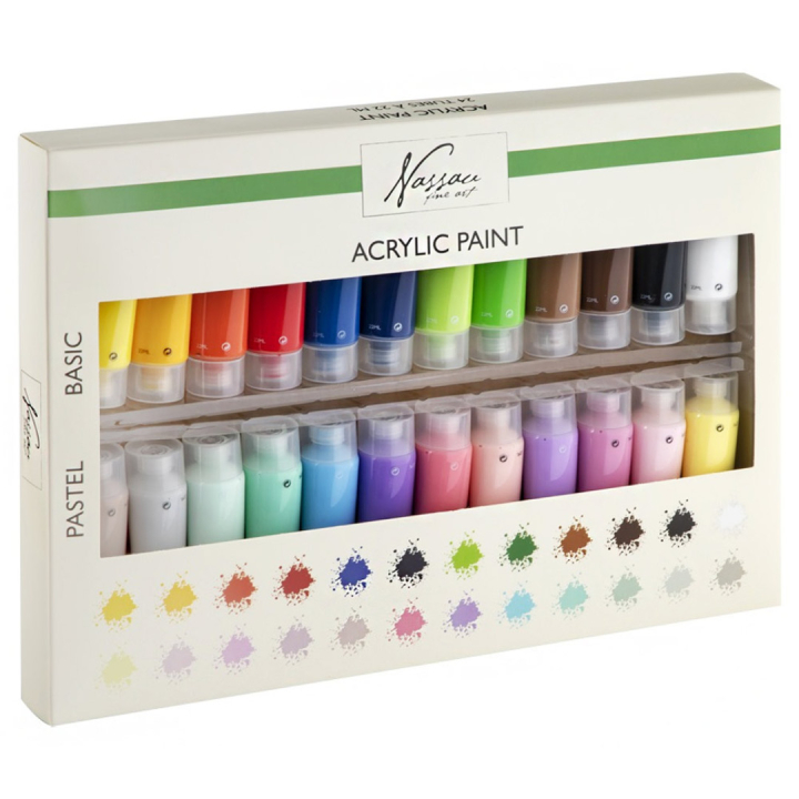 Akrylfärg 24-set (22 ml) i gruppen Konstnärsmaterial / Konstnärsfärger / Akrylfärg hos Pen Store (128545)
