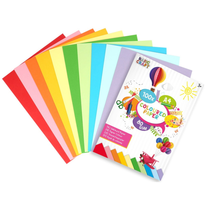 Färgat papper A4 100-pack i gruppen Kids / Barnpyssel och kreativitet / Pysselpapper och ritblock / Färgat papper för barn hos Pen Store (128574)