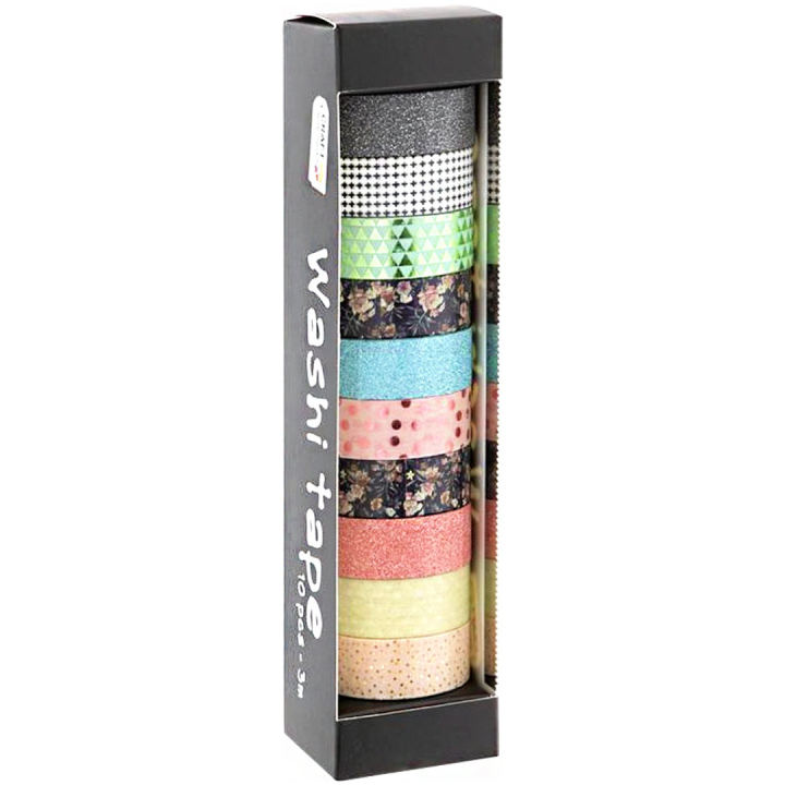 Washi-tejp 10-pack Foil & Glitter #1 i gruppen Kids / Barnpyssel och kreativitet / Tejp för barn hos Pen Store (128584)