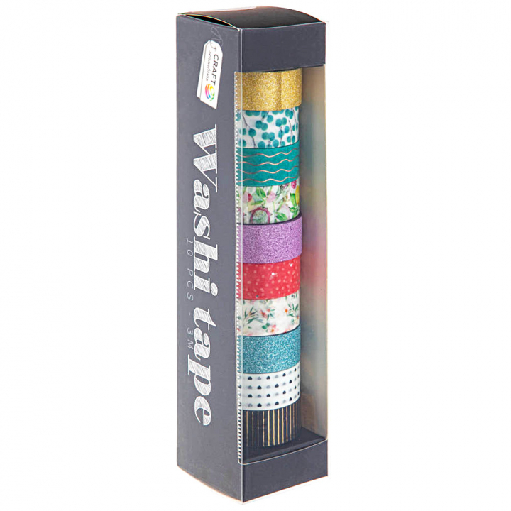 Washi-tejp 10-pack Foil & Glitter #2 i gruppen Skapande & Hobby / Hobbytillbehör / Tejp hos Pen Store (128585)