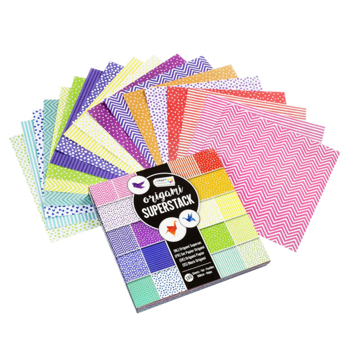 Läs mer om Craft Sensations Origami Superpack 15x15 cm 180-pack