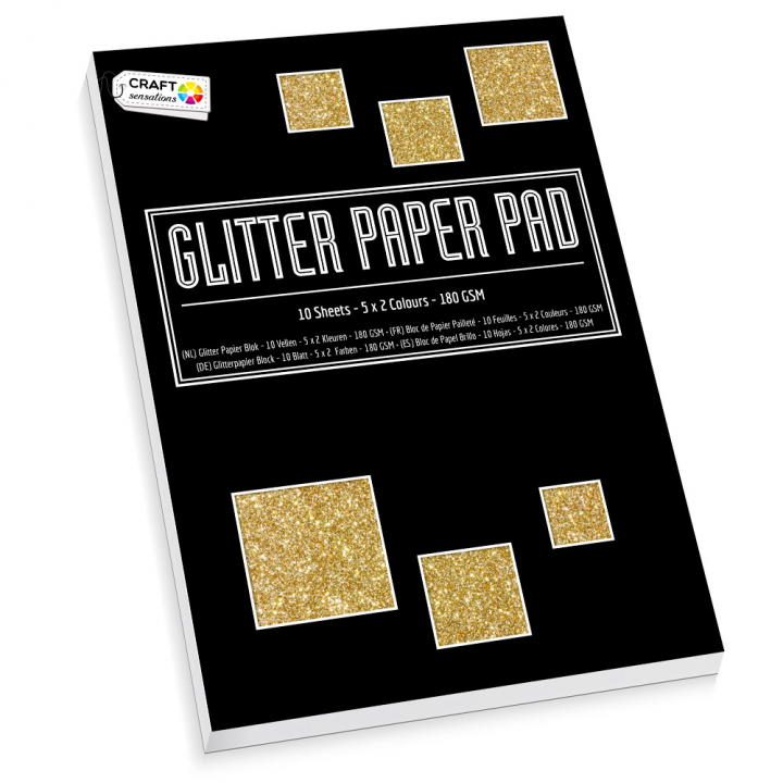 Läs mer om Craft Sensations Glitterpapper A4 180g 10-pack