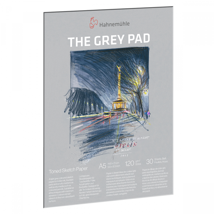 Läs mer om Hahnemühle The Grey Pad Skissblock A5 120g