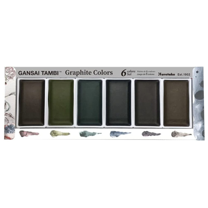 Gansai Tambi Akvarell 6-set Graphite Colors i gruppen Konstnärsmaterial / Konstnärsfärger / Akvarellfärg / Akvarellfärg i kopp hos Pen Store (128725)