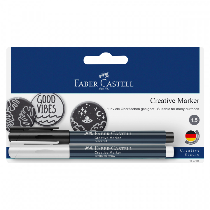 Läs mer om Faber-Castell Creative Marker Set Svart/Vit
