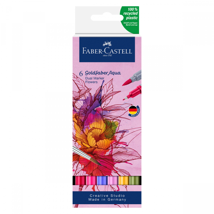 Läs mer om Faber-Castell Goldfaber Aqua Dual Marker 6-set Flowers
