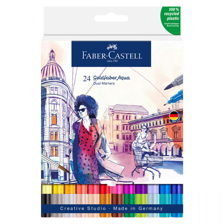 Läs mer om Faber-Castell Goldfaber Aqua Dual Marker 24-set