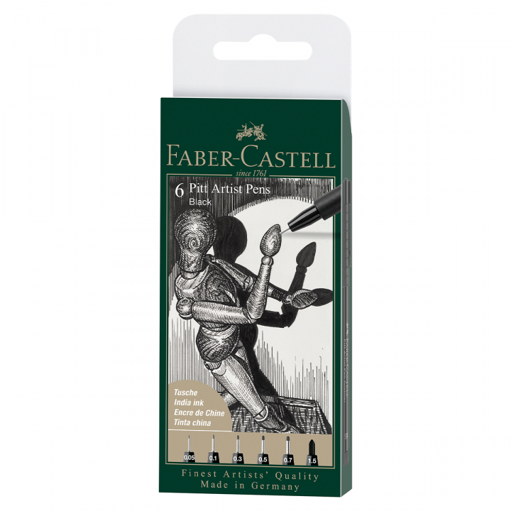 Läs mer om Faber-Castell PITT Artist 6-pack Black