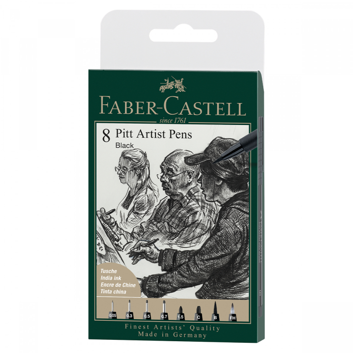 Läs mer om Faber-Castell PITT Artist 8-pack Black