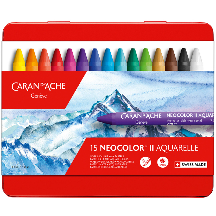 Neocolor II Aquarelle 15-set i gruppen Konstnärsmaterial / Kritor och blyerts / Pastellkritor hos Pen Store (128898)