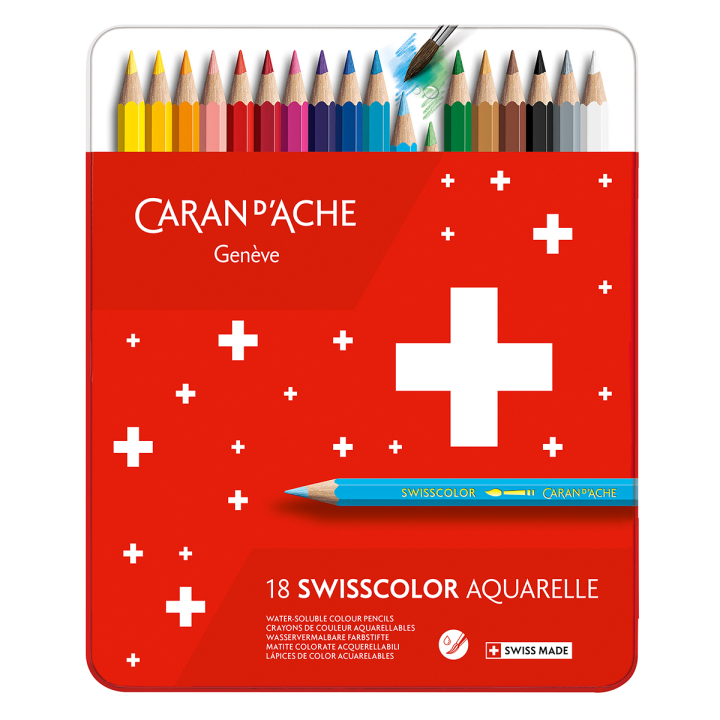 Läs mer om Caran dAche Swisscolor Akvarellpennnor 18-set