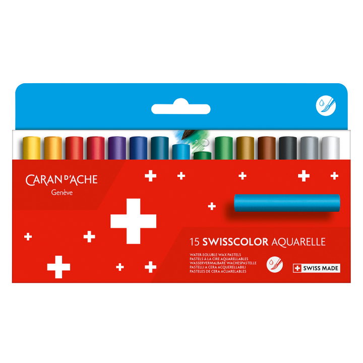 Swisscolor Akvarellkritor 15-set i gruppen Konstnärsmaterial / Kritor och blyerts / Pastellkritor hos Pen Store (128917)