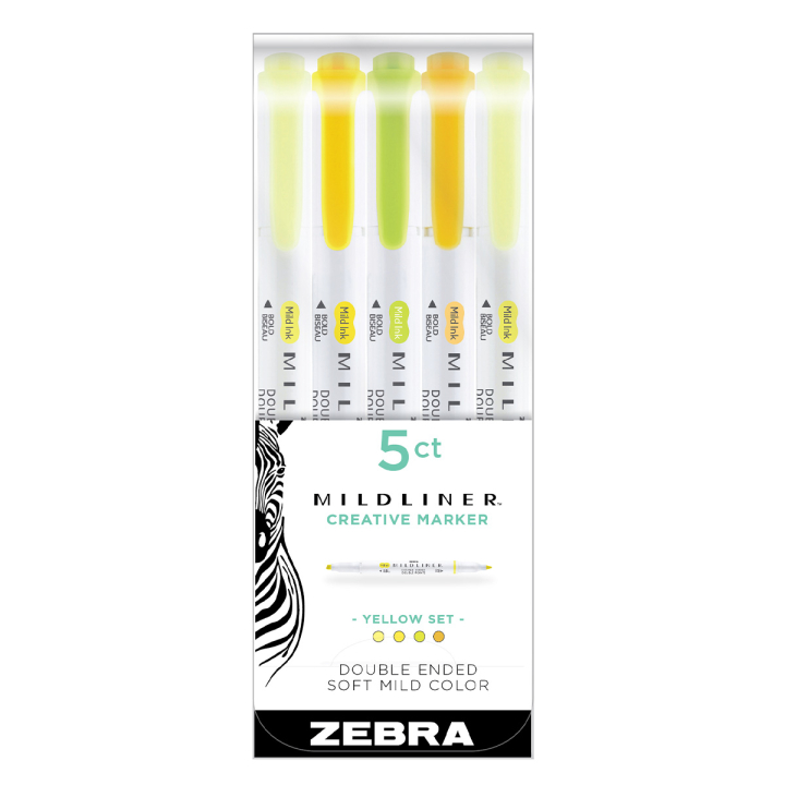 Läs mer om Zebra Mildliner 5-pack Yellow Tones