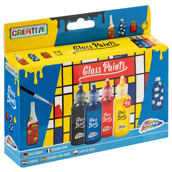 Glasfärg 4-set i gruppen Skapande & Hobby / Färger / Glasfärg och porslinsfärg hos Pen Store (129347)