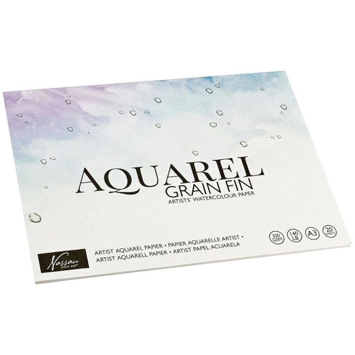 Akvarellpapper 300g A3, 20 ark i gruppen Papper & Block / Konstnärsblock / Akvarellblock hos Pen Store (129357)