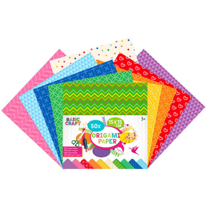 Origamipapper 15cm 50-pack i gruppen Kids / Barnpyssel och kreativitet / Pysselpapper och ritblock / Origamipapper hos Pen Store (129388)