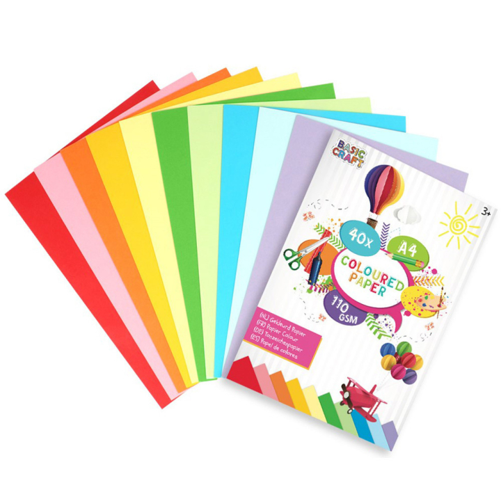Färgat papper A4 110g 50-pack i gruppen Kids / Barnpyssel och kreativitet / Pysselpapper och ritblock hos Pen Store (129390)
