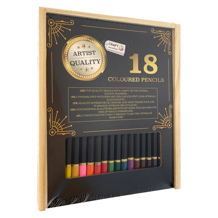 Färgpennor i trälåda 18-set i gruppen Pennor / Konstnärspennor / Färgpennor hos Pen Store (129391)
