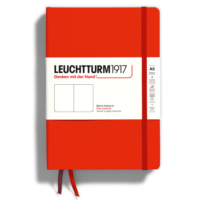 Läs mer om Leuchtturm1917 Notebook A5 Medium Fox Red Olinjerad