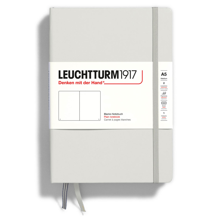 Läs mer om Leuchtturm1917 Notebook A5 Medium Light Grey Dotted