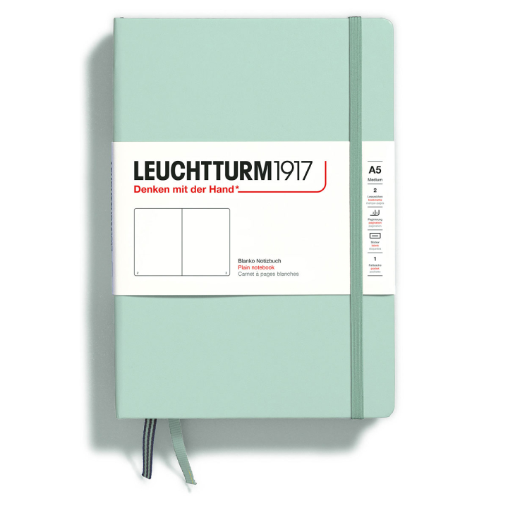 Läs mer om Leuchtturm1917 Notebook A5 Medium Mint Green Linjerad