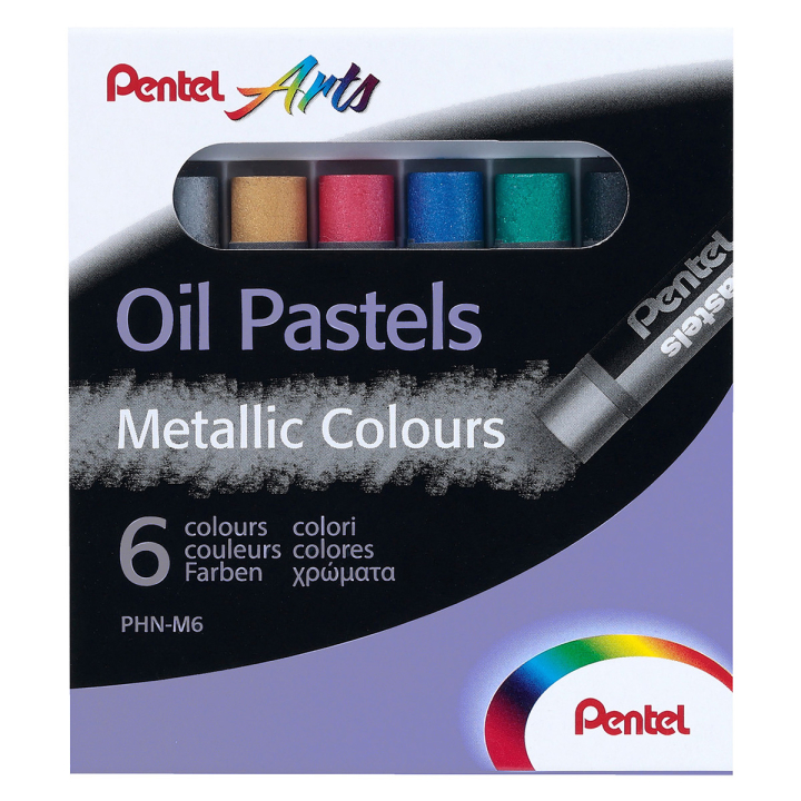 Läs mer om Pentel Oljepastell Metallic 6-set