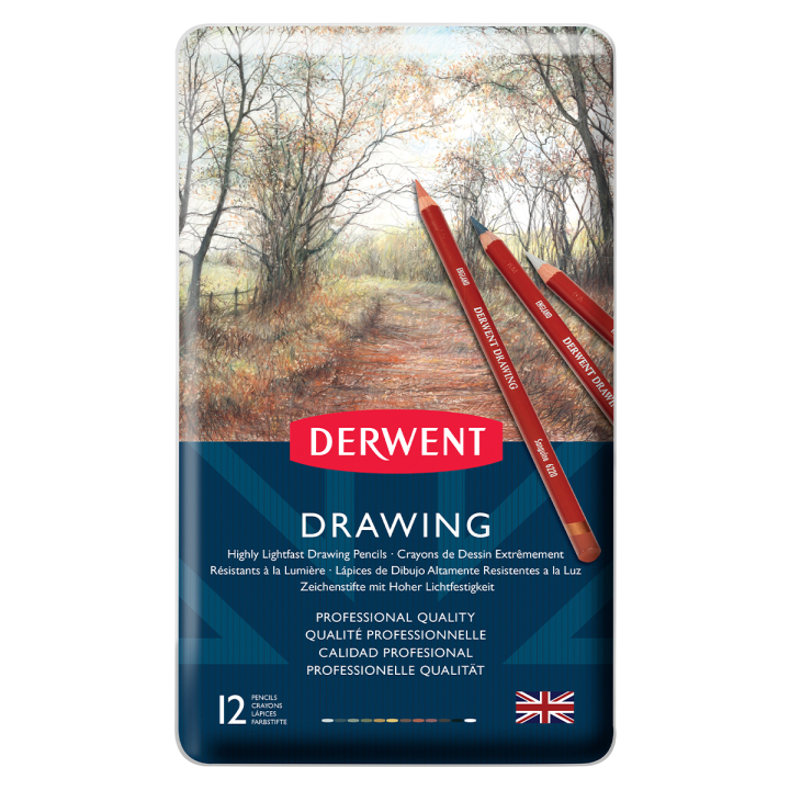 Läs mer om Derwent Drawing Färgpennor 12-set