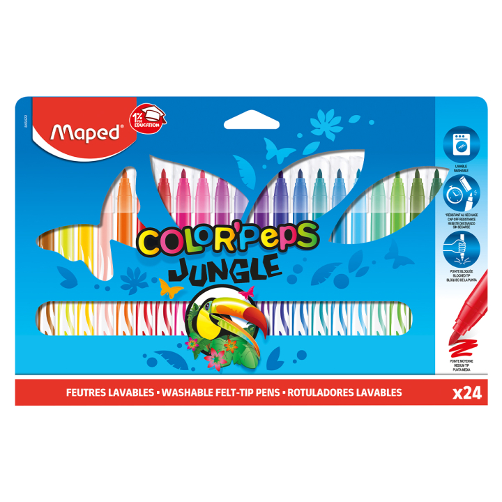 Läs mer om Maped Colorpeps Tuschpennor Jungle 24-pack