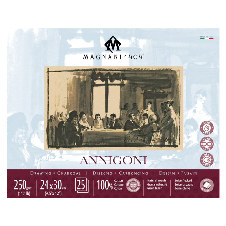 Läs mer om Magnani Ritblock Annigoni 250g 24x30 cm 25 ark