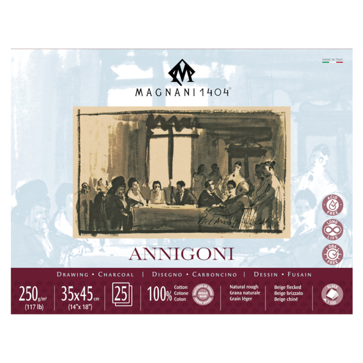 Läs mer om Magnani Ritblock Annigoni 250g 35x45 cm 25 ark