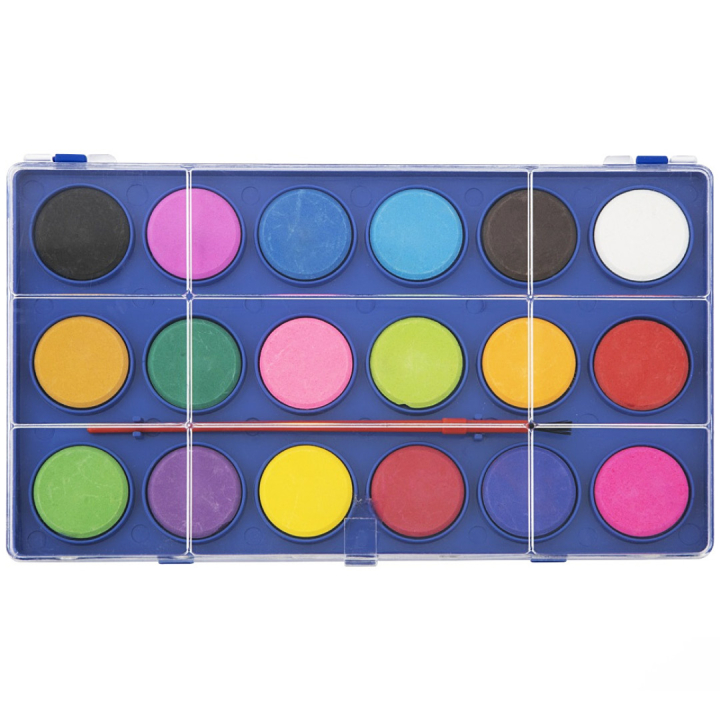 Vattenfärger 18-set + pensel i gruppen Kids / Måla och skapa / Målarfärg för barn  / Vattenfärg för barn / Vattenfärg hos Pen Store (129932)