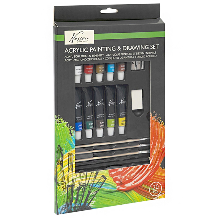 Akryl- och skiss-set i gruppen Konstnärsmaterial / Konstnärsfärger / Akrylfärg hos Pen Store (129936)