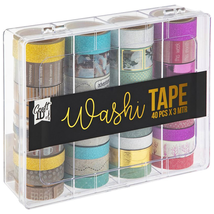 Läs mer om Craft Sensations Washi-tejp 40-pack + förvaringslåda #3