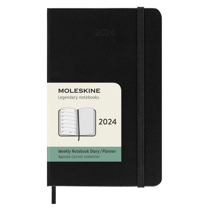 12M Weekly Notebook Hardcover Pocket Black i gruppen Papper & Block / Kalendrar och almanackor / 12-månaderskalendrar hos Pen Store (130164)