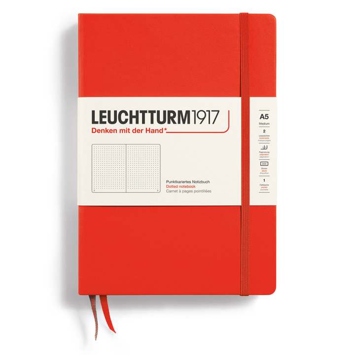 Läs mer om Leuchtturm1917 Notebook A5 Medium Lobster Plain