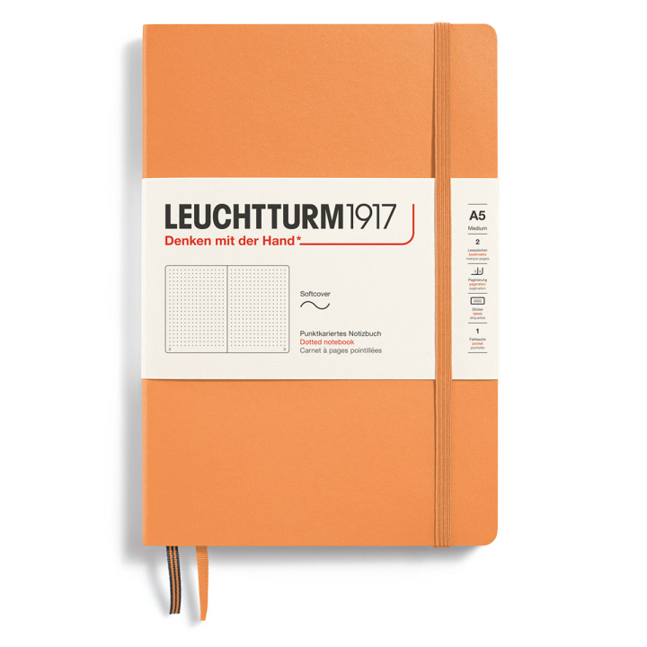 Läs mer om Leuchtturm1917 Notebook A5 Soft Cover Apricot Dotted