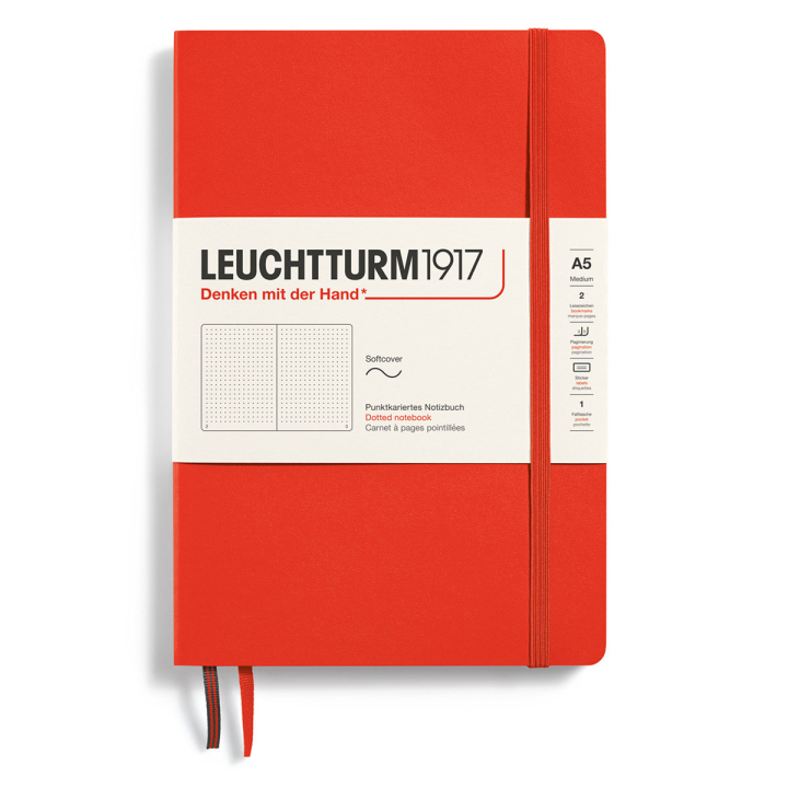 Läs mer om Leuchtturm1917 Notebook A5 Soft Cover Lobster Dotted
