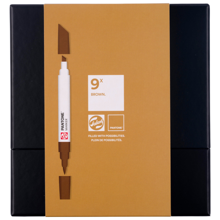 Marker 9-set Brown i gruppen Pennor / Konstnärspennor / Illustrationsmarkers hos Pen Store (130489)