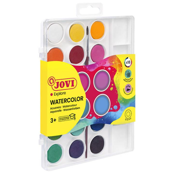 Vattenfärger 18-set i gruppen Kids / Måla och skapa / Målarfärg för barn  / Vattenfärg för barn / Vattenfärg hos Pen Store (130614)