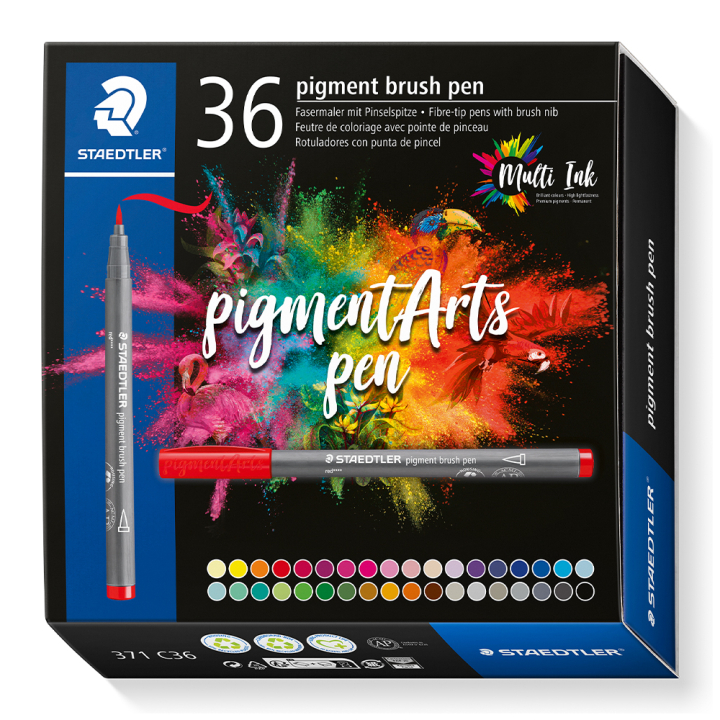 Läs mer om Staedtler Pigment Arts Brush Pen 36-set