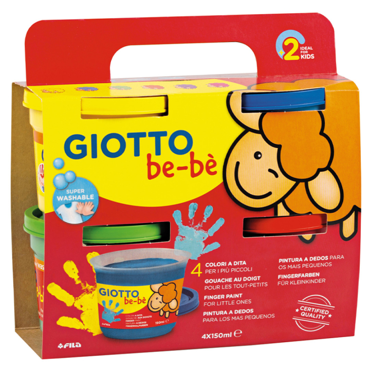 Be-bè Fingerfärg 4x150 ml (2 år+) i gruppen Kids / Måla och skapa / Målarfärg för barn  / Fingerfärg hos Pen Store (130663)