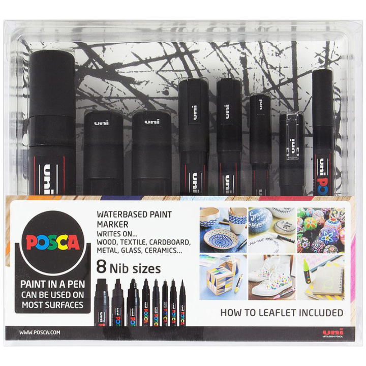 Black 8-set i gruppen Pennor / Konstnärspennor / Akrylmarkers hos Pen Store (130695)