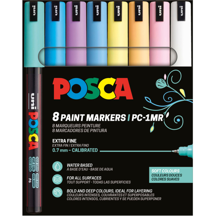 PC-1MR Soft Colours 8-set i gruppen Pennor / Konstnärspennor / Akrylmarkers hos Pen Store (130696)