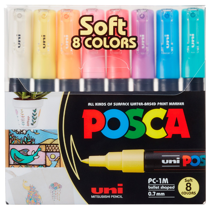 PC-1M Soft Colours 8-set i gruppen Pennor / Konstnärspennor / Akrylmarkers hos Pen Store (130697)