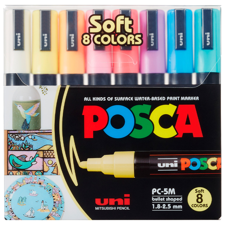 Läs mer om Posca PC-5M Soft Colours 8-set