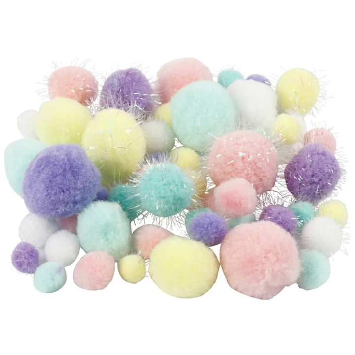 Pompoms Pastell 62g i gruppen Kids / Barnpyssel och kreativitet / Pysselmaterial för barn / Filtkulor och pompoms hos Pen Store (130733)