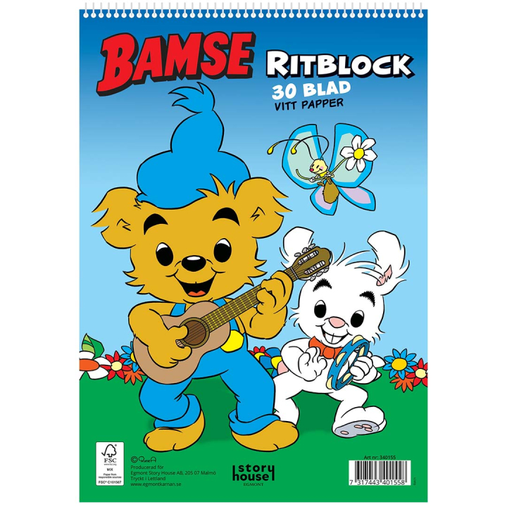 Ritblock Bamse i gruppen Kids / Barnpyssel och kreativitet / Pysselpapper och ritblock hos Pen Store (131093)