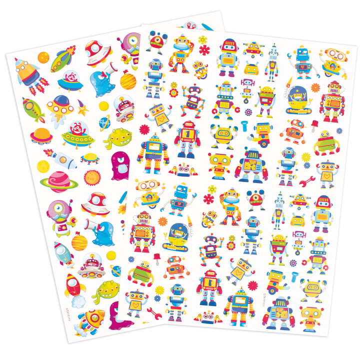 Stickers rymden & robotar 2 ark i gruppen Kids / Barnpyssel och kreativitet / Stickers hos Pen Store (131324)