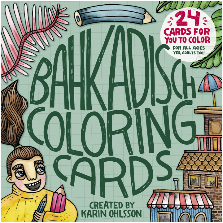 BahKadisch Coloring Cards Green i gruppen Skapande & Hobby / Böcker / Målarböcker för vuxna hos Pen Store (131516)