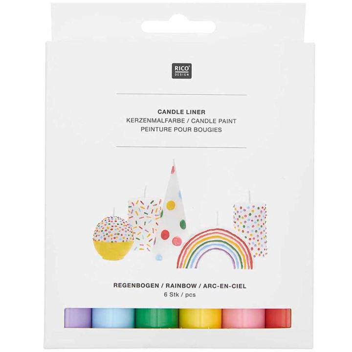 Läs mer om Rico Design Candle Liner Ljusfärgningsset Rainbow 6-pack